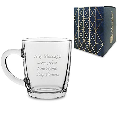 Personalised Engraved Barrel Toughened Mug 12oz Coffee Hot Drink Birthday Gift