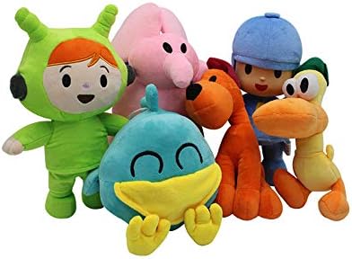 KAROYEE Pocoyo Plush Toys Set Cartoon Stuffed Animal Doll Elly Pato Loula Nina Sleepy Bird Anime Figure Doll Collection Gift for Kids
