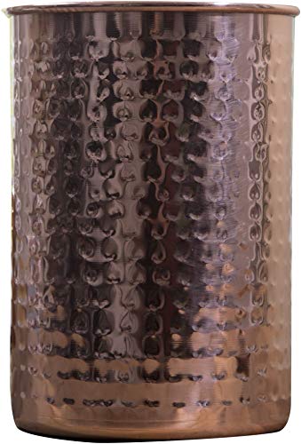 Home Essentials Copper Hammered Utensils Crock Holder Large Capacity 7 x 5