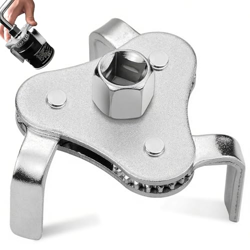LPZMPZ Ölfilterschlüssel Universal 3-Armig Ölfilter Schlüssel Ölfilterspinne Verstellbares mit Antriebsadapter ÖLfilter Entfernungswerkzeug Ölfilter Werkzeug für Ø 64-116mm Autos Motorräder PKW