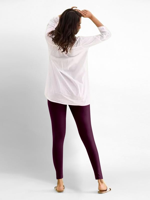 Image of TRENDMALLS Women's Super Combed Cotton Elastane Stretch Ankle Length Leggings with Ultrasoft Waistband