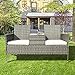 Produktbild ModernLuxe Polyrattan Gartenbank Gartensofa Garten Möbel Mit Tisch 2 Sitzer Loveseat inkl. 5cm Auflagen, Grau