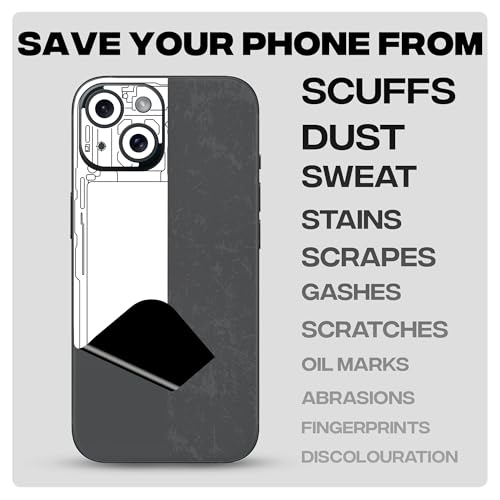 Image of Capes India Mobile Phone Skins Compatible with Apple iPhone 13 | Not a Cover /Case | Protective Film Vinyl Sticker (Teardown White, Full Body Skin + Tech Cleaner)