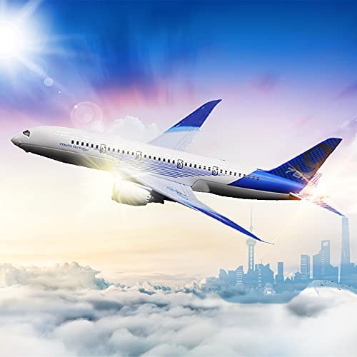 OTONOPI Airplane Toys Bump and Go Airlines Die Cast Metal Model Plane Toy with Lights and Sounds for Kids Blue