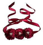 Oyabridal Flower Girl Sash Belt for Dresses Bride/Bridesmaid Sash Belts Flower Pearls Sashes for Wed