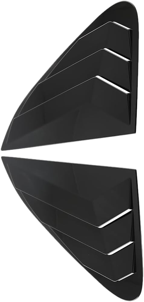 ABS Rear Window Shutter Cover, Compatible with Honda HRV HR-V 2022-2023, Car Rear Quarter Side Window Louver Vent Cover Shutter Panel Trim Frame, Glossy Black
