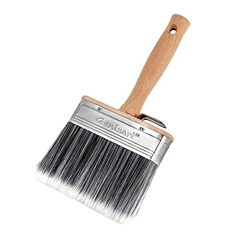 Genixart Deck Stain & Sealer Block Paint Brush - 5 inch Big Fence Stain Brush for Wood - Large Masonry Paintbrush - Wide Limewash Brushes for Brick Concrete Walls