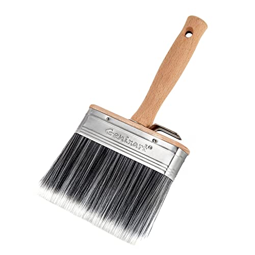 Genixart Deck Stain & Sealer Block Paint Brush - 5-inch Big Fence Stain Brush, Large Masonry Paintbrush - Wide Limewash for Brick Concrete Walls - Wooden Base Screwed for Threaded Extension Pole by Genixart - Used condition - CA$15.44