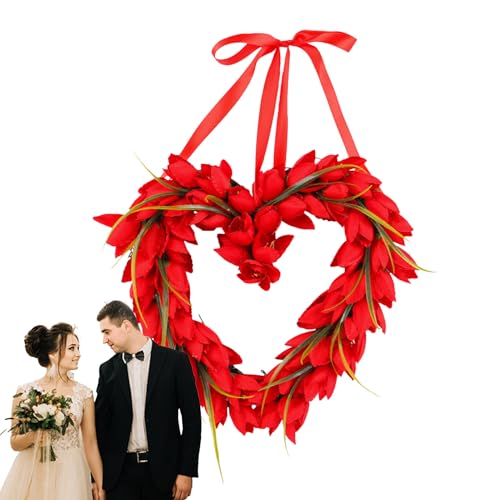 Couronne de Saint-Valentin en cœur pour égayer une entrée triste