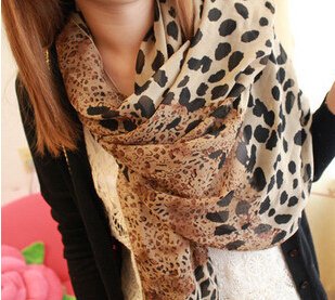 Scialle Sciarpa col.marrone (modello leopardato)