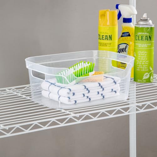 Sterilite Medium Open Bin, Clear Plastic Organizing Container, 24-Pack - image 8