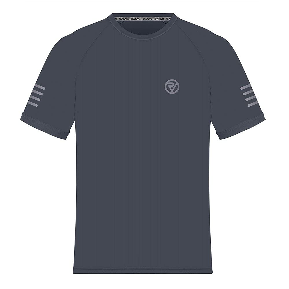 Proviz Men's Graphite Reflect360 Sports T-Shirt, Short Sleeve Reflective Breathable Activewear Top