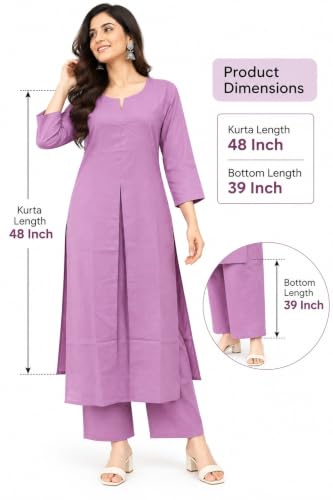 Image of idaLia Rayon Solid Straight Brown Kurta Set for Women with Palazzo 3 /4 Sleeve, Round V Neck Designer Kurta with Palazzo Pant Set