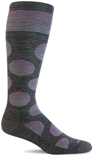 Sockwell Women Featherweight Dot Charcoal Fine Merino Wool/Rayon made from Bamboo size M/L