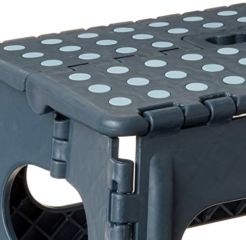 Inspired Living Folding Step Stool Heavy Duty, 9" High/x-Wide, NAVY BLUE