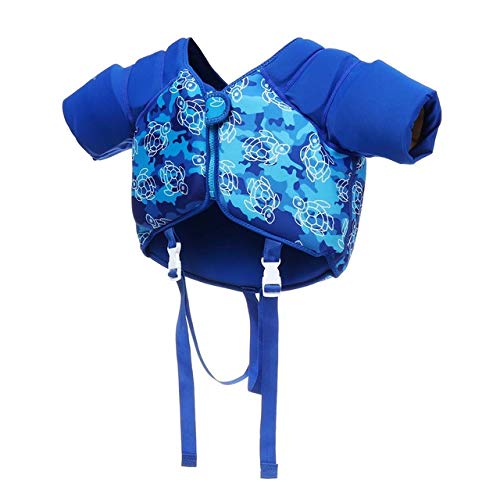 EMG S/M/L/XL Safety Inflatable Swimming Children Life Jacket Baby Kid Buoyancy Swimsuit Boy Girl Float for Swimming Beginner,Blue,M