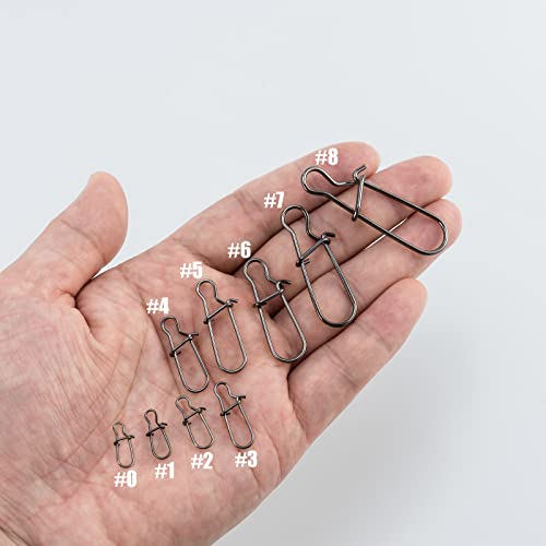 Image of Dr.Fish 100pcs Fishing Duo-Lock Snap Stainless Steel 26-200LB Hooked Snap Nice Snap Freshwater Saltwater Tackle Fishing Gear Solid Wires Quick Change Safe Lock