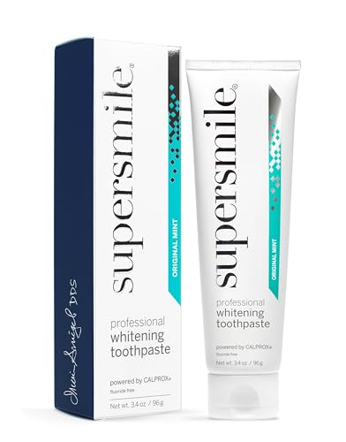 Image of Supersmile Original Mint Whitening Toothpaste, Fluoride-Free, 3.4 Oz | Calprox Powered, Whitens 5.5 Shades in 7 Days, TSA-Approved Travel Size, Signature Wild Mint, Veneer Safe