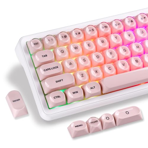 Image of dagaladoo PBT Keyboard keycaps,Pink moa keycaps Jelly
