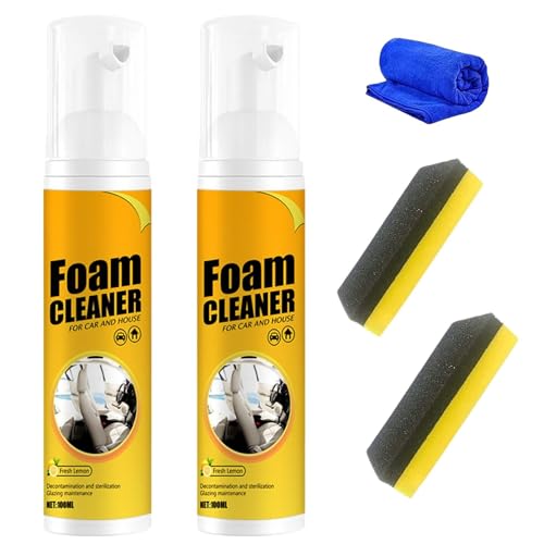 QUAAM 2PCS Foam Cleaner Multipurpose Foam Cleaner All-Purpose Cleaners for Car Leather Suitable for Car(100ml*2)