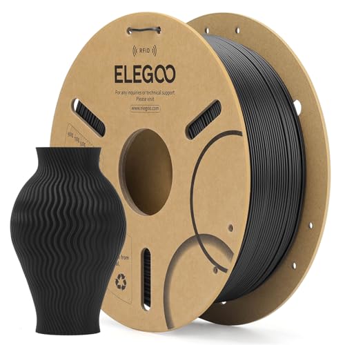 Image of ELEGOO RFID PLA 3D Printer Filament 1.75mm Black 1KG Tangle-Free & Reliable