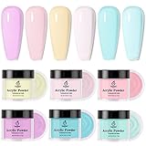 Beetles Acrylic Powder Nail Kit, 6 Colors Pastel Pink Yellow Blue Acrylic Nails Professional Acrylic...