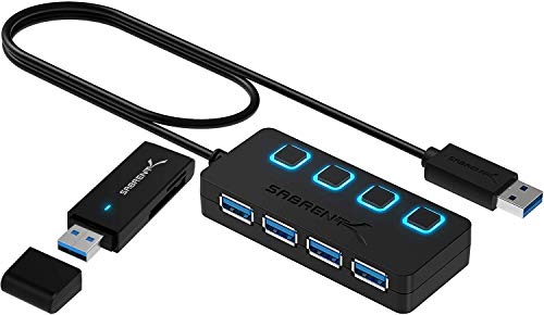 Sabrent 4-Port USB 3.0 Hub + USB 3.0 Micro SD & SD Card Reader