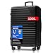 Hartschalenkoffer XL Groß - 100L Volumen erweiterbar auf 117L - 158cm Gurtmaß - 8 Rollen 360° drehbar - Leichter Koffer mit TSA Schloss & Teleskopgestänge - Reisekoffer mit Rollen (Schwarz, XL)