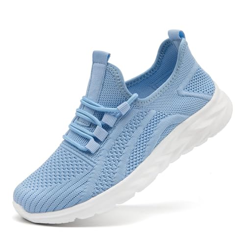 Top 10 Best Light Tennis Shoes for Comfort and Style 10 MGBDSZ Women Running Shoes Tennis Walking Gym Sneakers Casual Slip on Workout Athletic Sport Jogging Hiking Shoes Fashion Comfy Light Mesh Shoes Light_Blue Size US 9