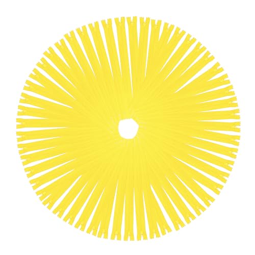 Image of Mandala Crafts 85 PCs Yellow Assorted Lengths Nylon Zippers for Sewing