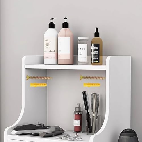 Table de coiffeur murale avec tiroir de rangement et support sèche-cheveux - 5