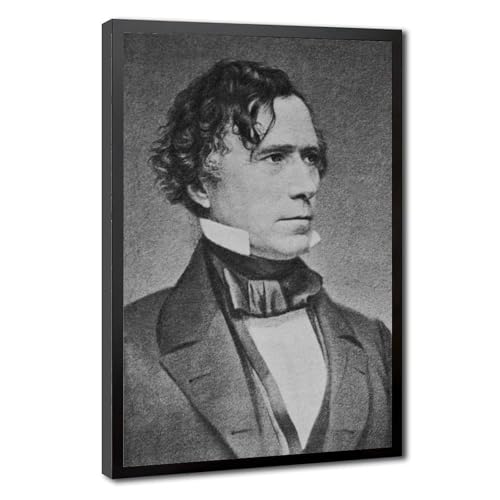 Portrait Franklin Pierce impression sur toile deco bureau 20x30 cm