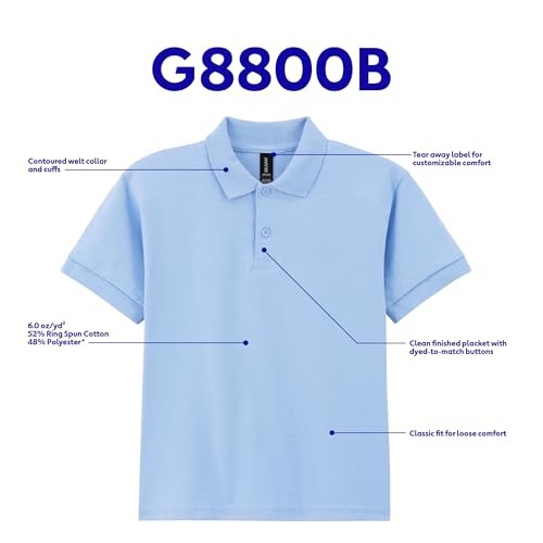 Image of Gildan Kids' DryBlend Short Sleeve Polo, Style G8800b, 3-Pack