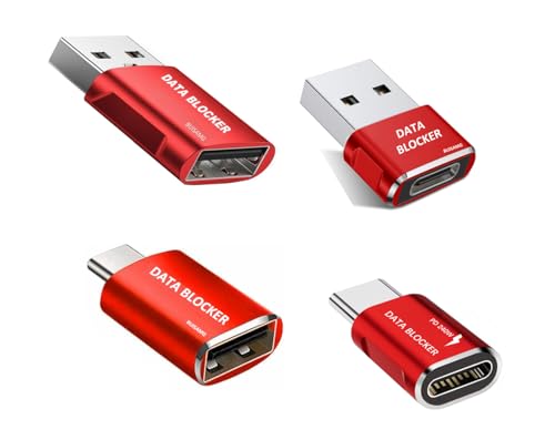 Data Blocker, USB C Data Blocker Protect Against Juice Jacking, 4-Kinds