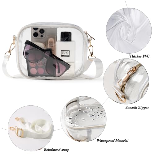 Image of TOBVZOO Clear Bag Stadium Approved, Crossbody Transparent Bag for Concerts Sports Events, Purses for Men & Women