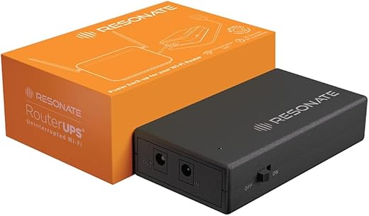 Resonate RouterUPS® | Original Mini UPS for 9V WiFi Routers & Devices (Up to 1A) | Seamless Backup Up to 6 Hours | 2x2000mAh Battery, BIS Certified | Compatible with Modems, CCTV, IoT & FTTH Devices