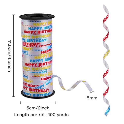 Curling Ribbon,7 Pack Curling Ribbons Shiny Metallic Balloon String Roll Gift Wrapping Ribbon For Party Festival Art Craft Decor Florist Flowers Decoration (5 Mm, 100 Yard/Roll) #TOP6