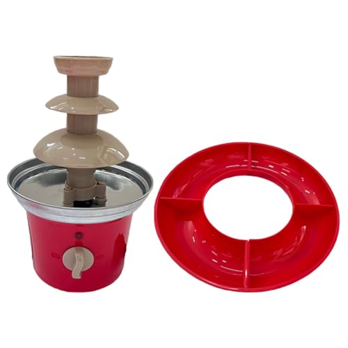 SHOWERORO 1set Chocolate Fondue Fountain Machine Convenient Chocolate Melting Device for Parties Easy Cleanup for Dipping Fruits Cookies and Treats Us
