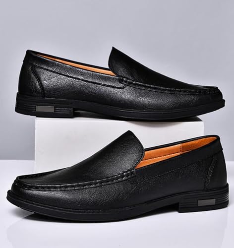Mens Genuine Leather Loafers Slip-on Outdoor Round Toe Casual Breathable Comfort Penny Shoes Soft Sole Flat Dress Driving Shoes for Men2