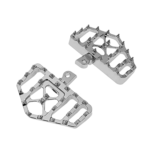 Hcmotorku Motorcycle Mx Wide Offroad Foot Pegs Cnc Passenger Footboards Rear Floorboards Fit For Harley Touring Road King Road Glide Electra Glide Street Glide Sportster Dyna Chrome #TOP1