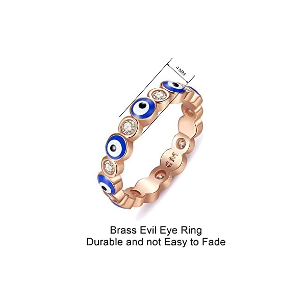 Puerzi-Evil-Eye-RingRose-Gold-Plated-Ring-Suitable-for-Women-GirlsSize-6-to-10 Puerzi Evil Eye Ring,Rose Gold Plated Ring Suitable for Women Girls,Size 6 to 10 (Gold, 9)