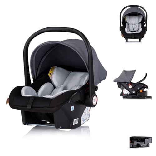 Chipolino Set Babyschale Isofix-Basis-Station Amore i-Size Gruppe 0+ (0-13 kg) grau gemustert