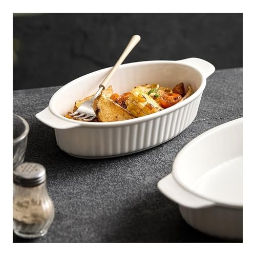 Plat de cuisson ovale céramique 24cm | Évitez les brûlures grâce à sa double poignée micro-ondes