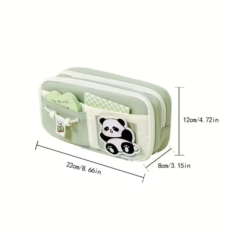 Image of Pencil Case for Girls & Boys, Large Capacity Pencil Pouch with 3 Layers & 6 Compartments, Multi-Compartment Pencil Box Organizer for School Kids, College Students Stationery Storage - CUTE PANDA