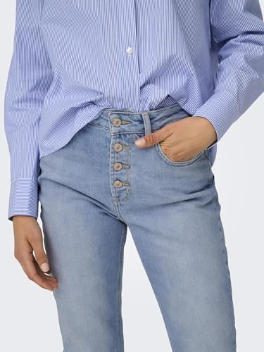 ONLY Damen Jeanshose ONLLILOU HW Slim Button LB DNM REA959, Light Blue Denim,33W / 34L – Ansicht 6
