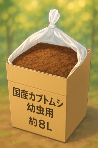 国産カブトムシ幼虫用 発酵マット 約8L｜クヌギ・コナラ完熟発酵｜菌床20〜30％配合｜加水不要・そのまま使える飼育マット｜幼虫飼育・成長用のサムネイル