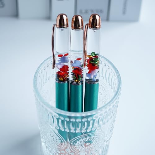Image of Heart Ballpoint Pen Unique Floating Glitter Stationery Perfect Valentines Birthday Party Favor Gifts(Turquoise)
