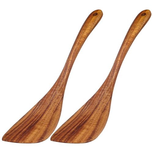 Galenecx 2 Pièces Spatule, 31 x 7 cm Spatules en Bois, Cuillères en Bois pour la Kitchen, Ustensiles de Cuisine Durables, pour Cuisine, Restaurant, Wok, Poêle,...