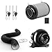 iPower 4 Inch 195 CFM Inline Fan Vent Blower, Air Carbon Filter, 8 Feet 4-Layer Ducting and Rope Hanger for Grow Tent Ventilation, Exhaust, HVAC Heating Cooling, 4'' Ventilatin System-Upgrde New