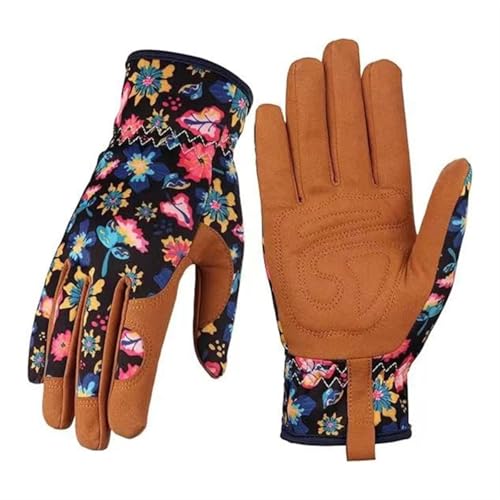 LCUVIMPEX Guantes de Trabajo de jardinería， Guantes de Cuero for Dama Guantes de Trabajo Ligeros(A)